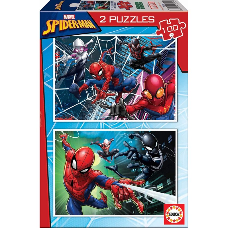 Pack 2 Puzzles Spider-Man 100 piezas Marvel Educa