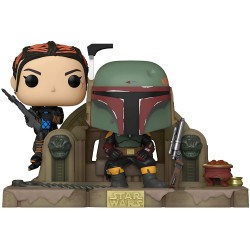 Figura POP Boba Fett y Fennec Shand en Trono The Mandalorian Star Wars